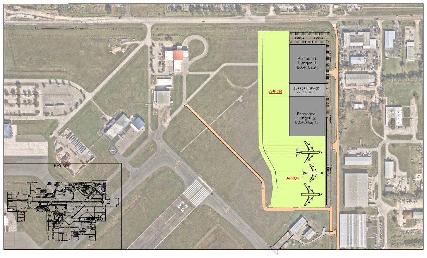 Proposed MRO site plan at Lakeland Linder International Airport